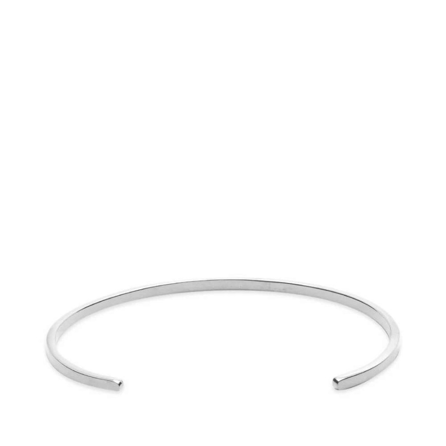 Accessories * | Maison Margiela Slim Text Logo Bangle