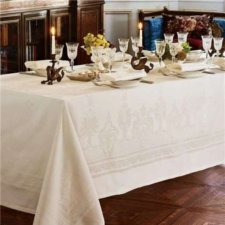 Table Accessories * | Garnier-Thiebaut Beauregard Ivory Tablecloth 190X310Cm