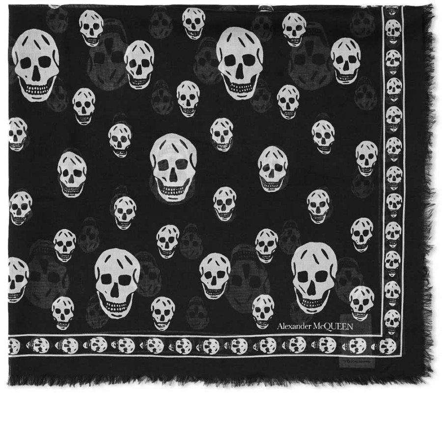 Accessories * | Alexander Mcqueen Skull Pashmina Scarf