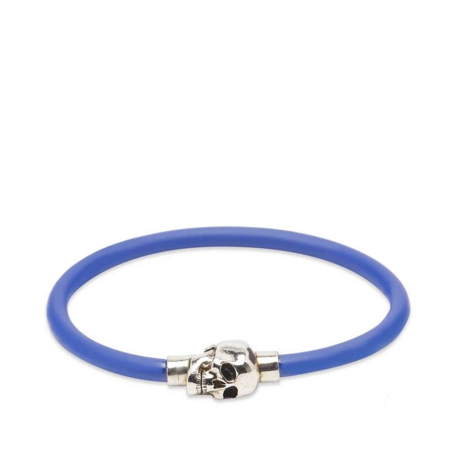 Accessories * | Alexander Mcqueen Rubber Cord Skull Bracelet