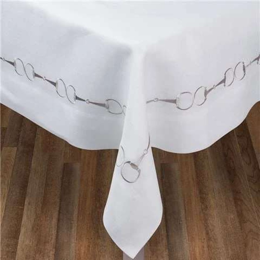 Table Accessories * | Serenk Stirrup Linen Tablecloth Silver 155X250Cm