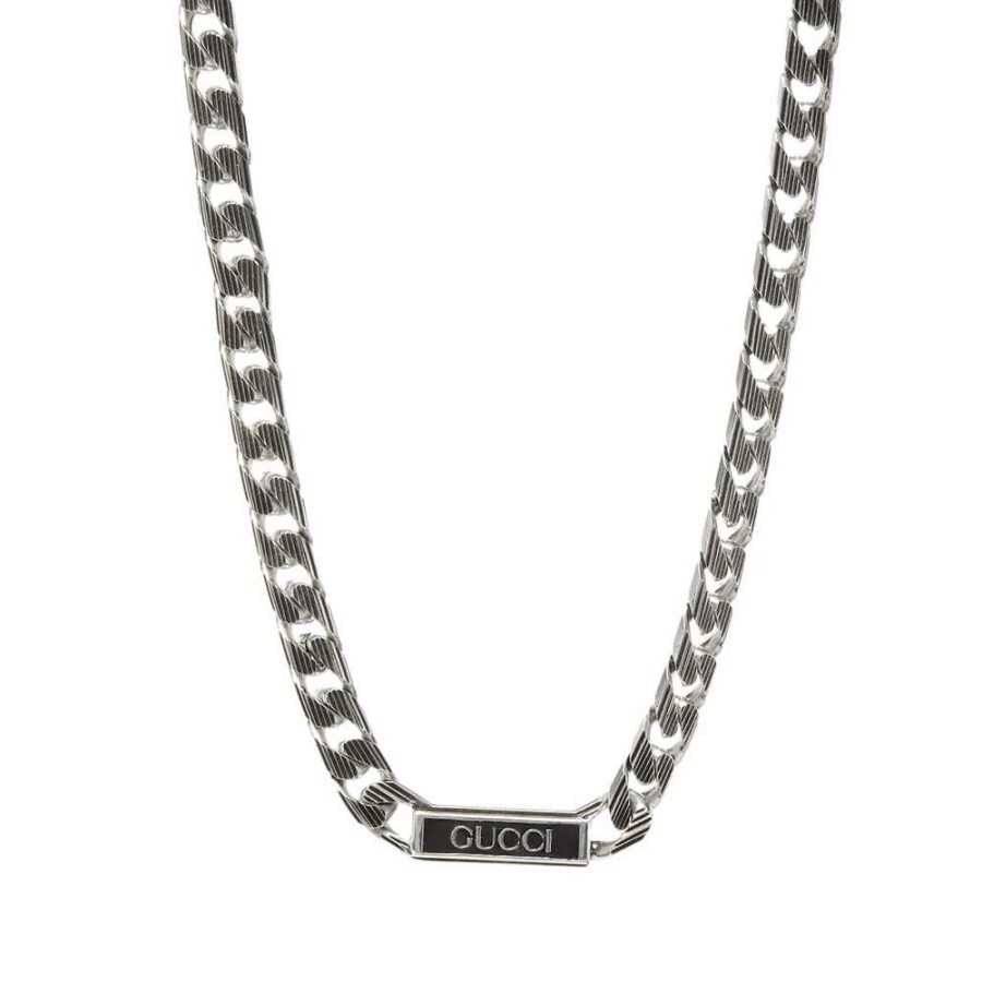 Accessories * | Gucci Jewellery Gucci Tag Chain Enamel Necklace