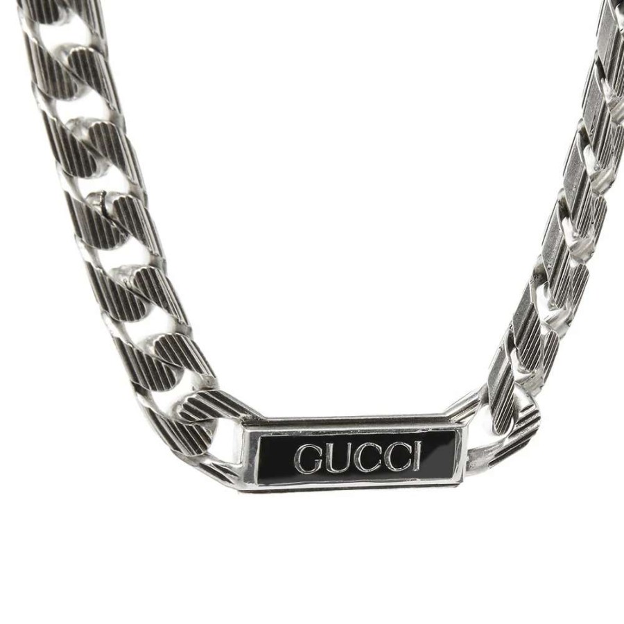 Accessories * | Gucci Jewellery Gucci Tag Chain Enamel Necklace