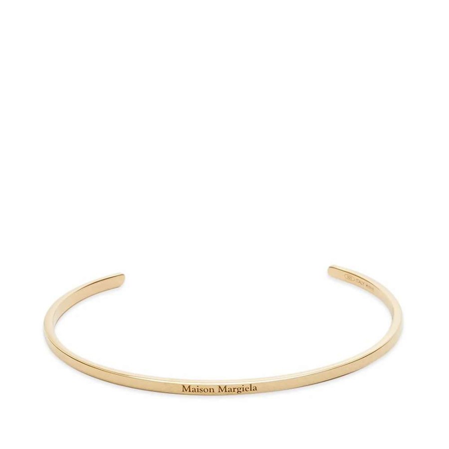 Accessories * | Maison Margiela Slim Text Logo Bangle