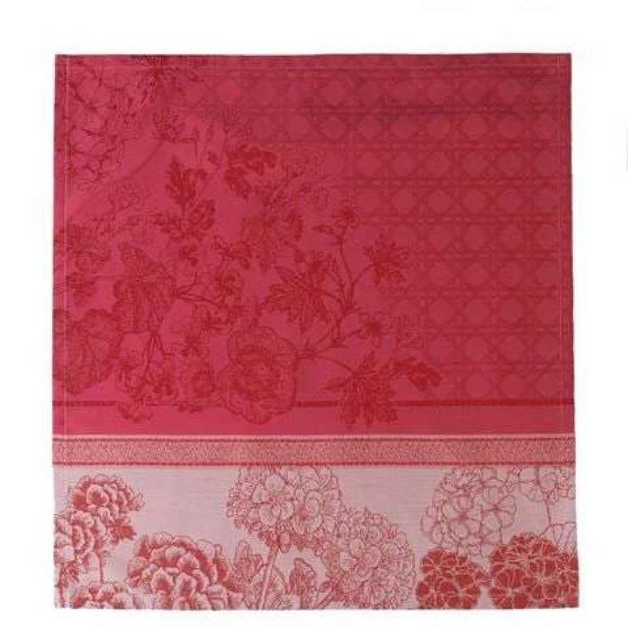 Table Accessories * | Garnier-Thiebaut Geraniums Napkin 55X55Cm