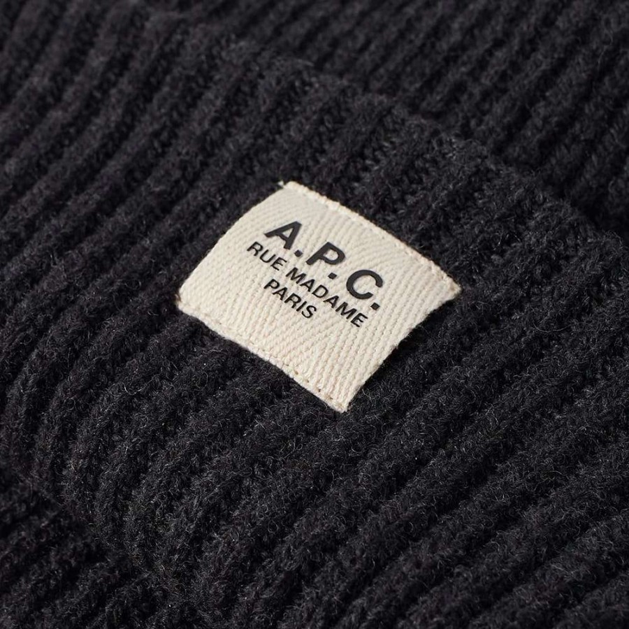 Accessories * | A.P.C. James Ribbed Beanie