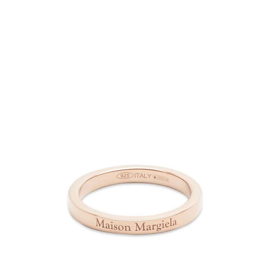 Accessories * | Maison Margiela Text Logo Slim Band Ring