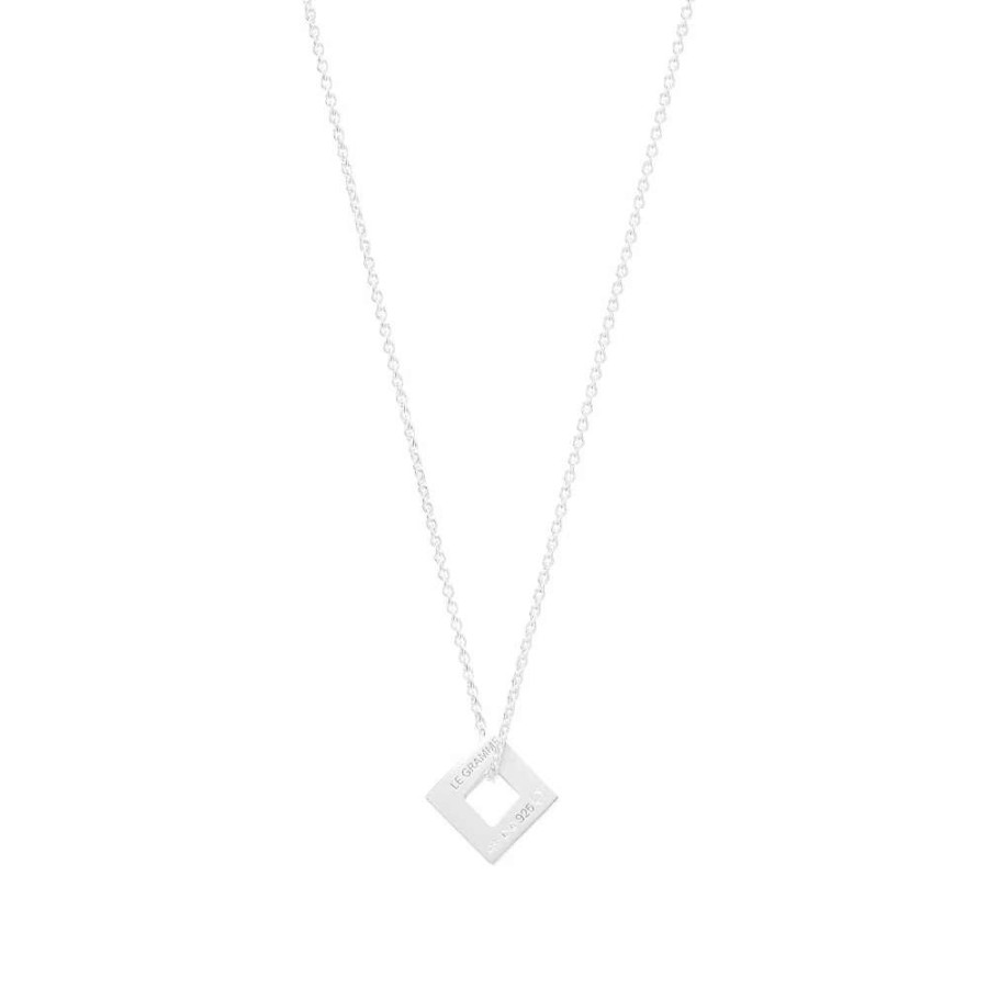 Accessories * | Le Gramme Slick Square Pendant Necklace