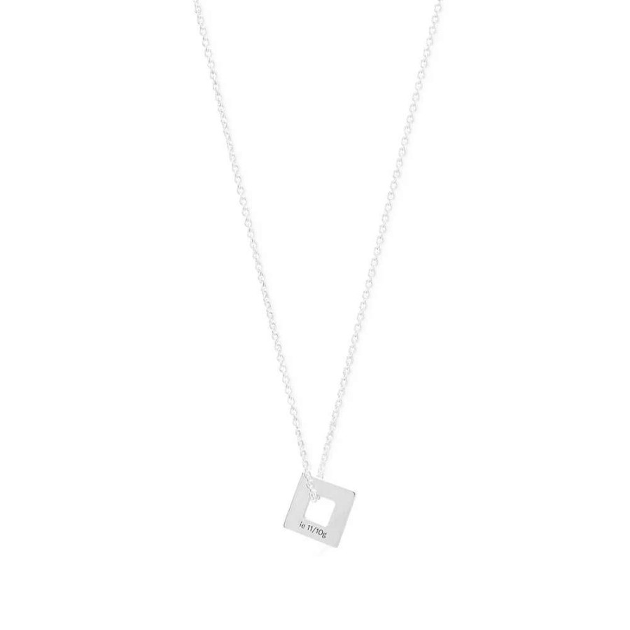 Accessories * | Le Gramme Slick Square Pendant Necklace