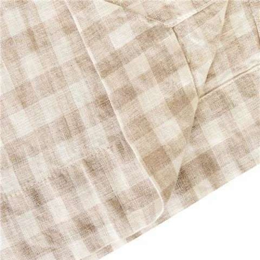 Table Accessories * | French Signature Linen Tablecloth 170X300Cm Gingham Natural/White