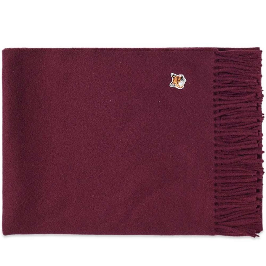 Accessories * | Maison Kitsune Fox Head Patch Wool Scarf