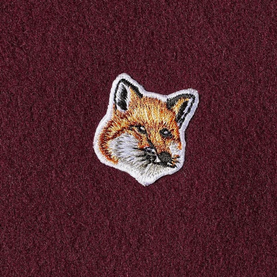 Accessories * | Maison Kitsune Fox Head Patch Wool Scarf