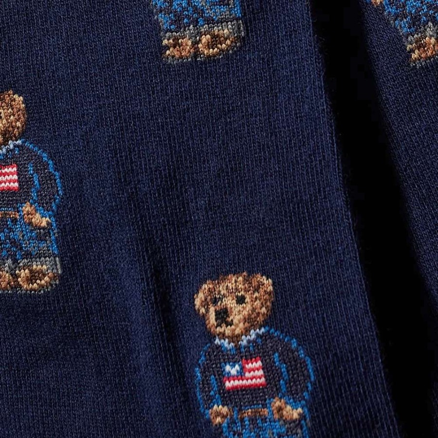 Accessories * | Polo Ralph Lauren All Over Bear Print Sock 2 Pack