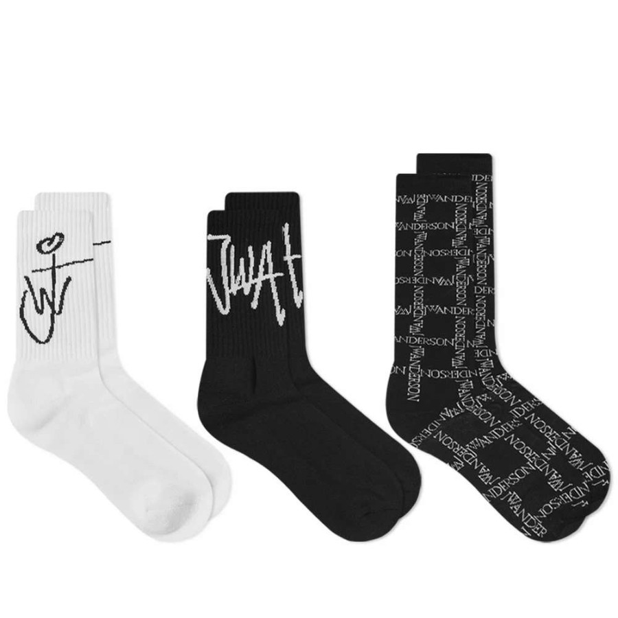 Accessories * | Jw Anderson Logo Sock 3-Pack