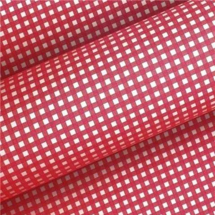 Gift Wrapping & Cards * | Vandoros Wrapping Paper Gingham Red/White 76Cm X 2.5M