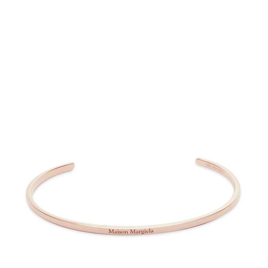 Accessories * | Maison Margiela Slim Text Logo Bangle