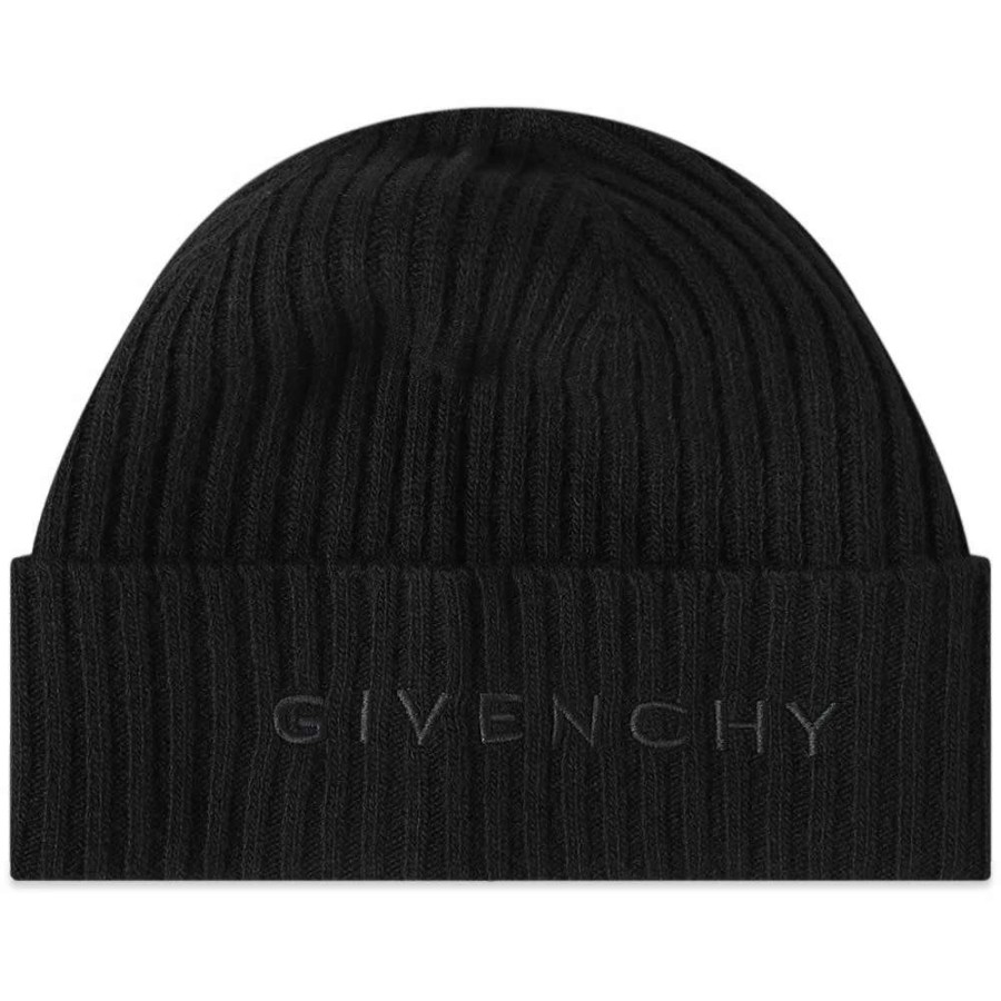 Accessories * | Givenchy Ribbed Logo Beanie