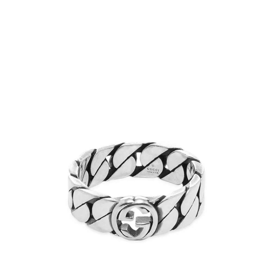 Accessories * | Gucci Jewellery Gucci Interlocking G Gourmette Ring 6Mm