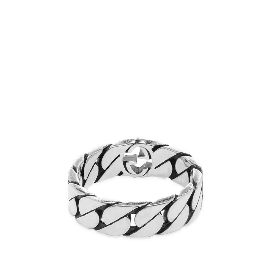 Accessories * | Gucci Jewellery Gucci Interlocking G Gourmette Ring 6Mm