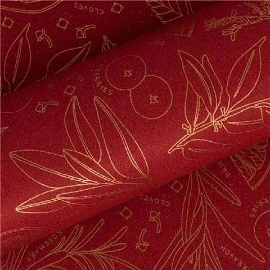 Gift Wrapping & Cards * | Vandoros Wrapping Paper Sugar And Spice Red/Gold 76Cm X 2.5M