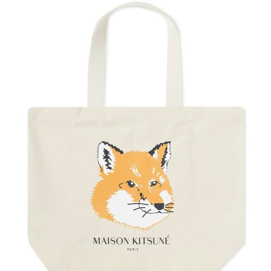 Accessories * | Maison Kitsune Maison Kitsune Fox Head Tote Bag