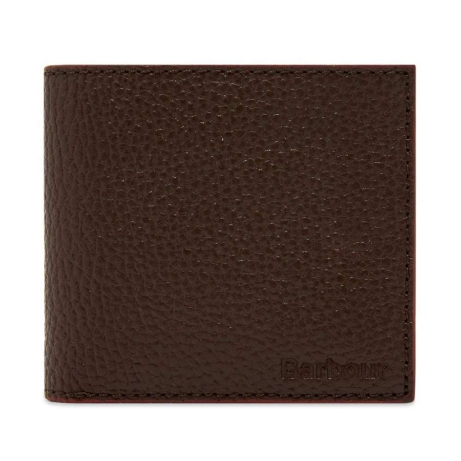 Accessories * | Barbour Grain Leather Billfold Wallet