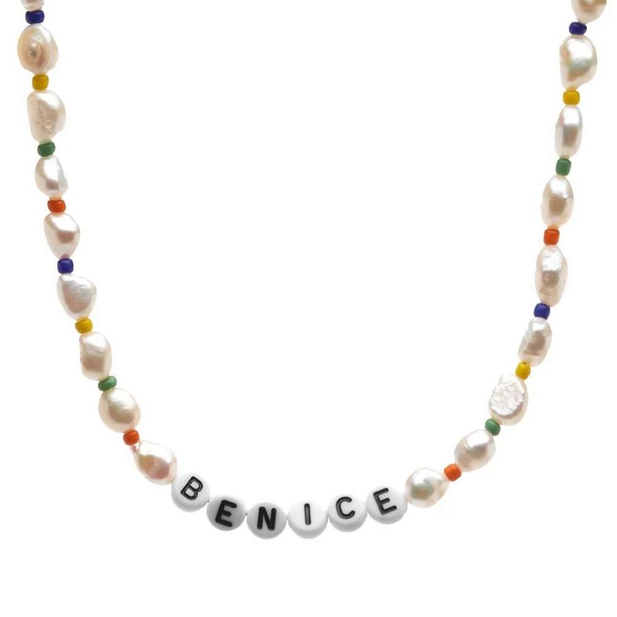 Accessories * | Sporty & Rich Be Nice Pearl & Bead Necklace