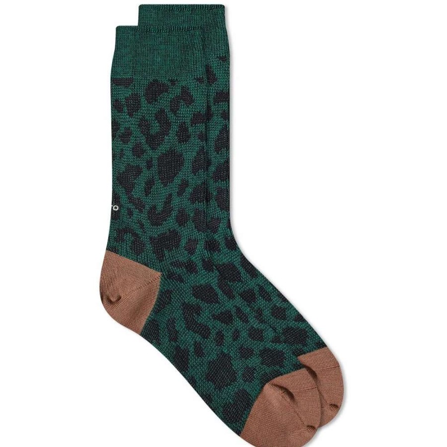 Accessories * | Rototo Pile Leopard Crew Sock