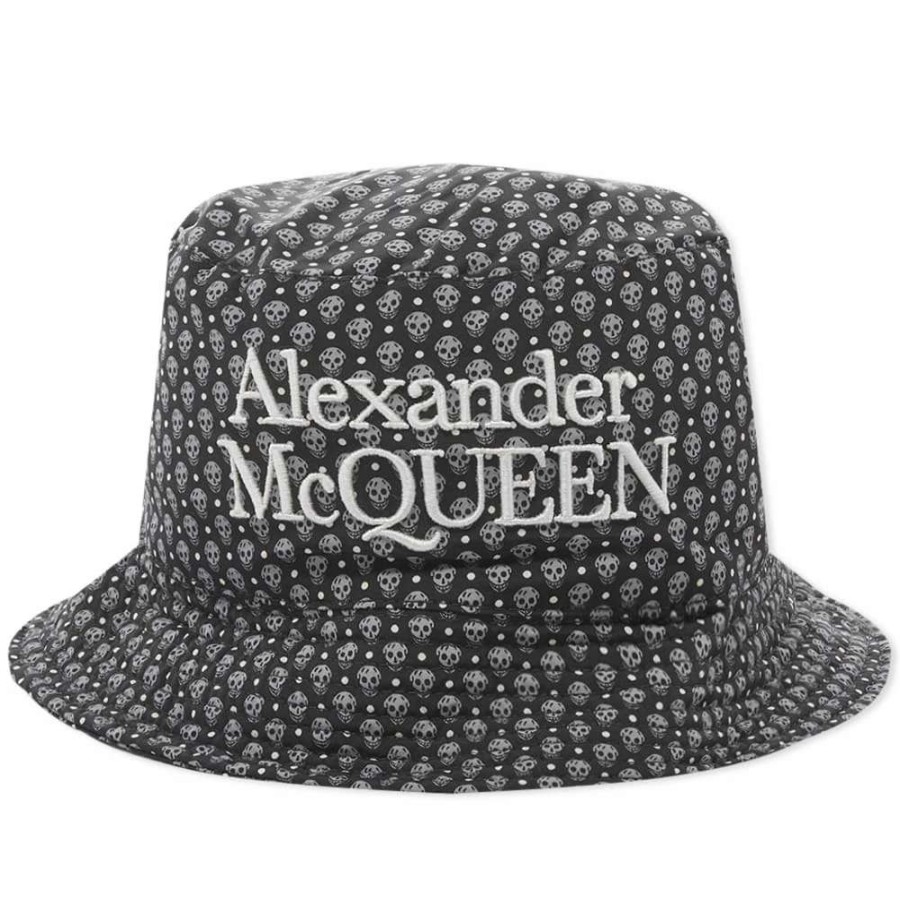 Accessories * | Alexander Mcqueen Polka Dots Skulls Bucket Hat