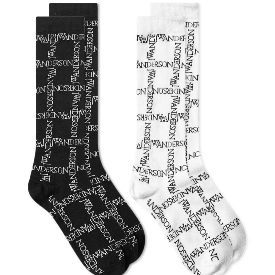 Accessories * | Jw Anderson Grid Logo Sock Bundle