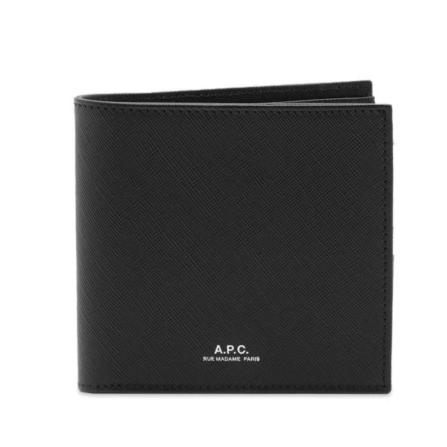 Accessories * | A.P.C. London Embossed Leather Billfold Wallet