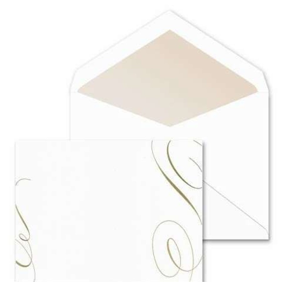 Gift Wrapping & Cards * | Crane & Co Gold Flourish Printable Invitation Cards