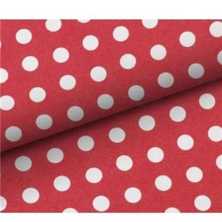 Gift Wrapping & Cards * | Vandoros Wrapping Paper Large Spots Red/White 76Cm X 2.5M