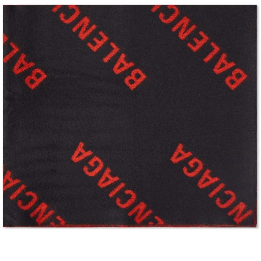 Accessories * | Balenciaga Macro Logo Scarf