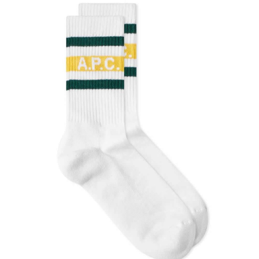 Accessories * | A.P.C. Forrest Logo Stripe Socks