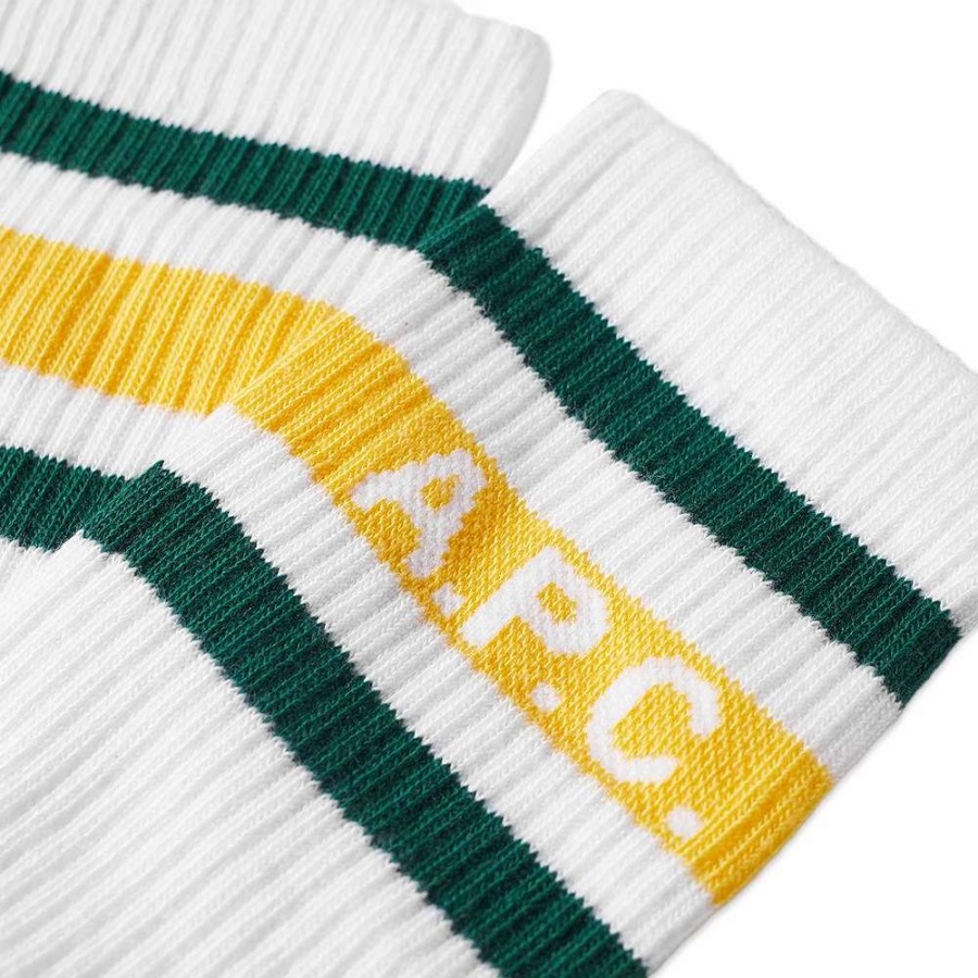 Accessories * | A.P.C. Forrest Logo Stripe Socks