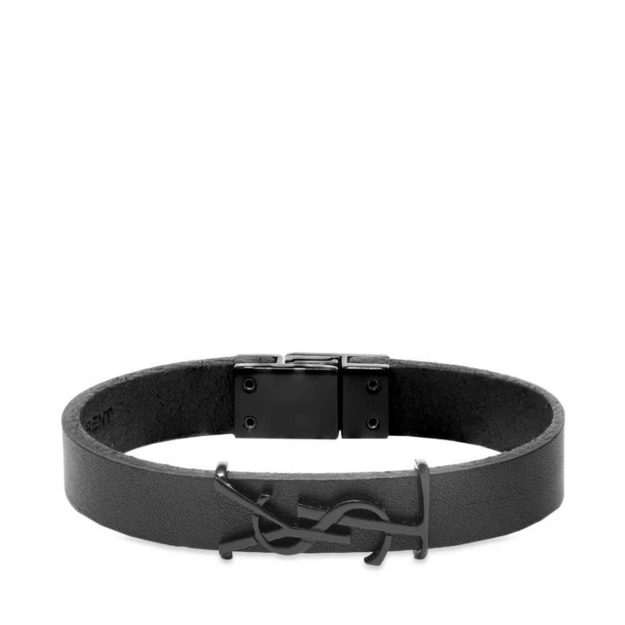 Accessories * | Saint Laurent Ysl Logo Single Wrap Bracelet