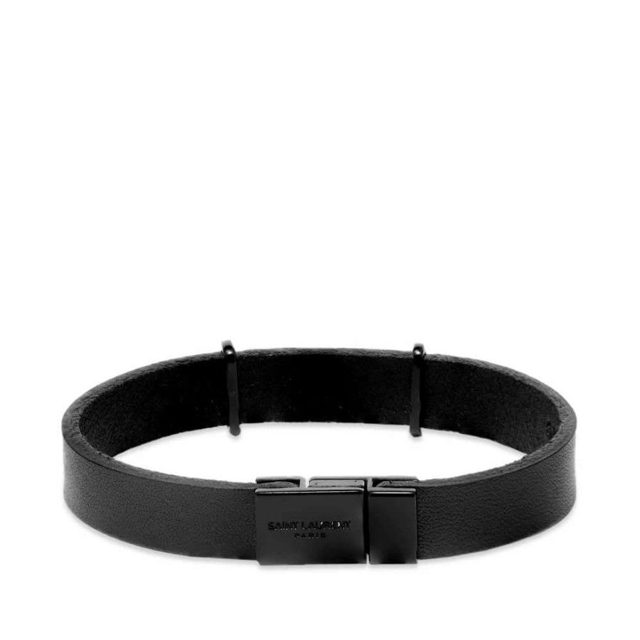 Accessories * | Saint Laurent Ysl Logo Single Wrap Bracelet