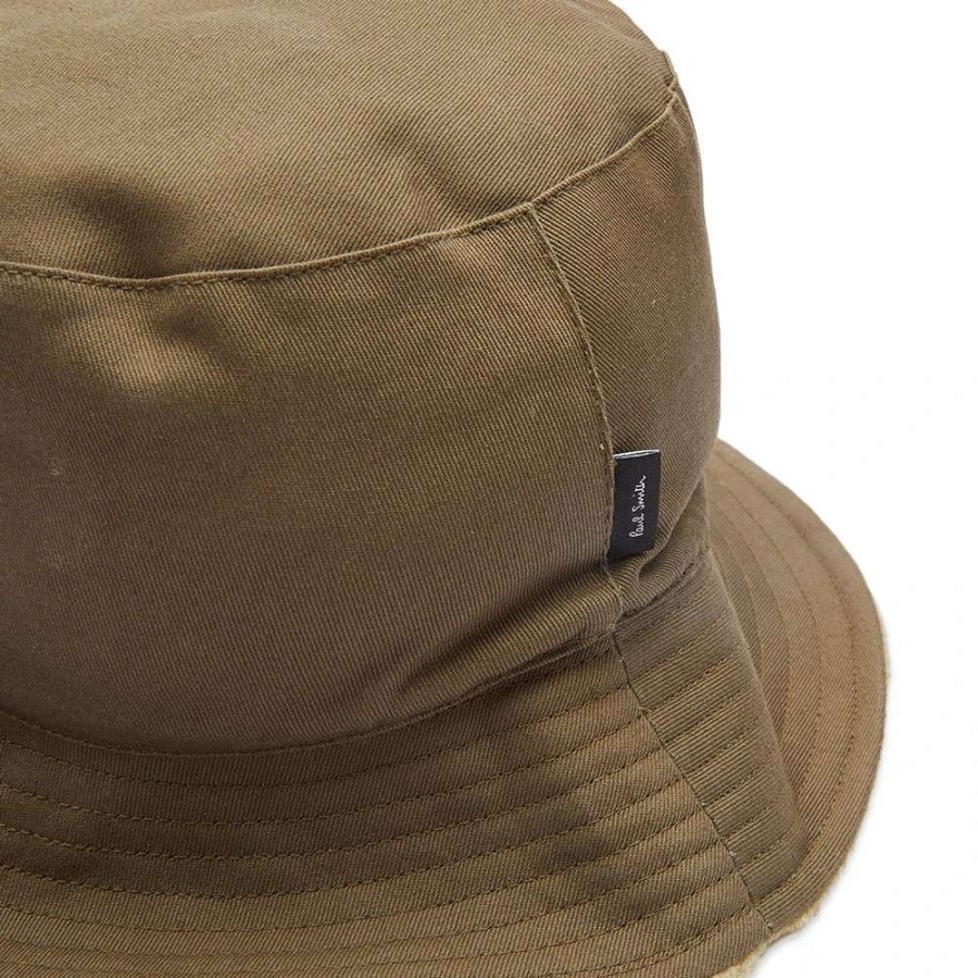 Accessories * | Paul Smith Reversible Shearling Bucket Hat