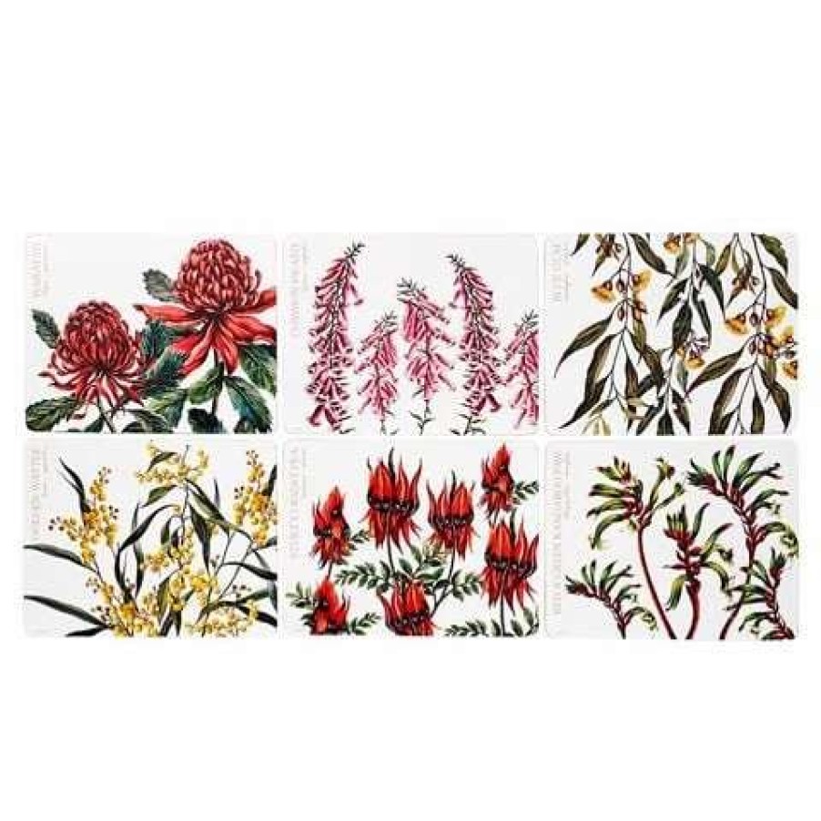 Table Accessories * | Ashdene Australian Floral Emblems Placemat Set 6Pce