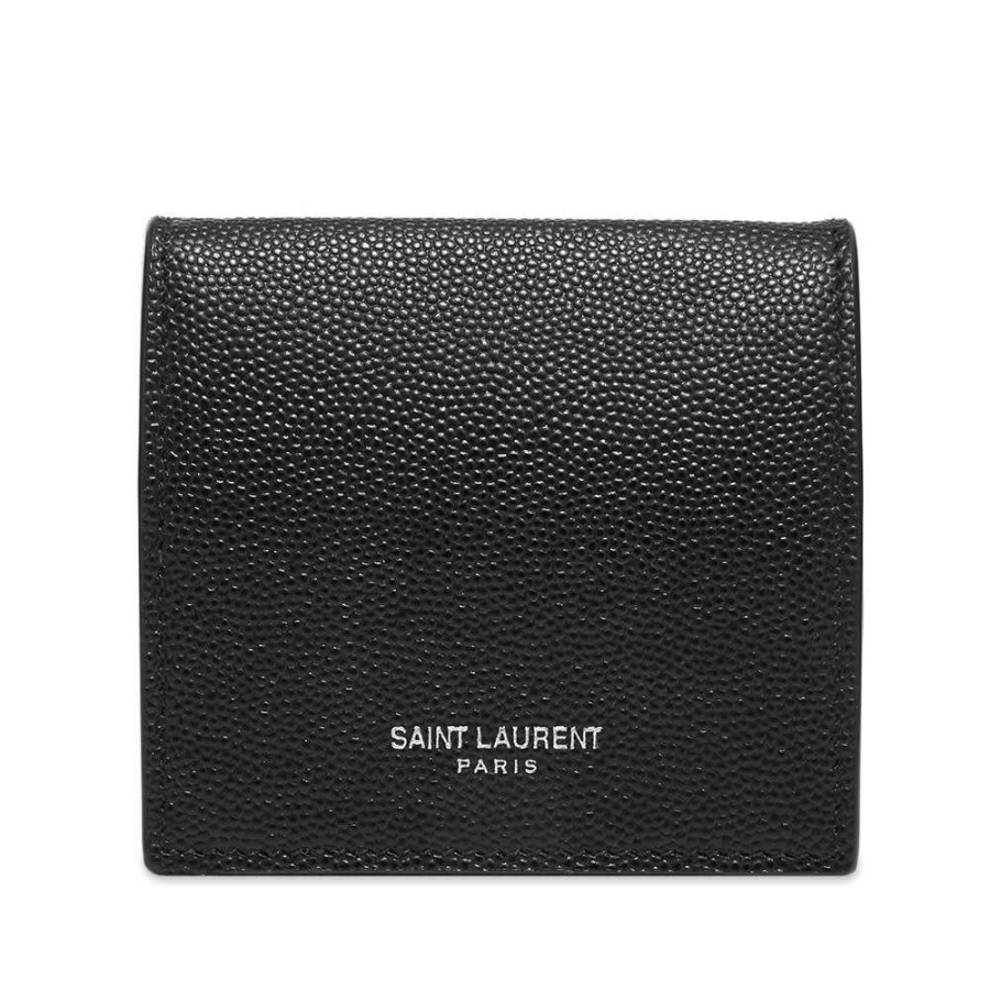 Accessories * | Saint Laurent Pebble Leather Billfold Coin Wallet