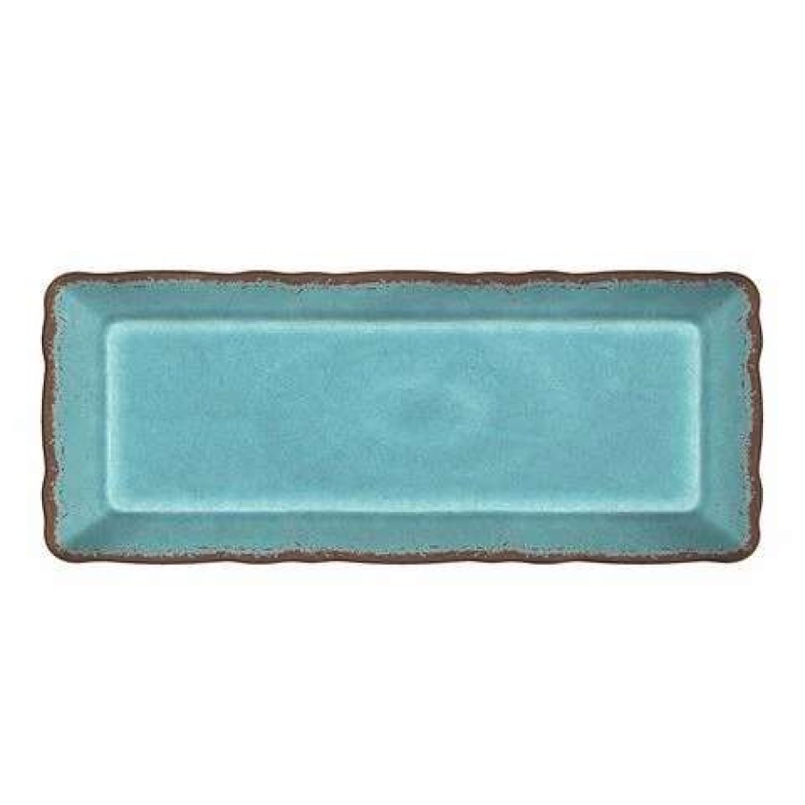 Table Accessories * | Le Cadeaux Antiqua Baguette Tray Turquoise 38 14.5Cm