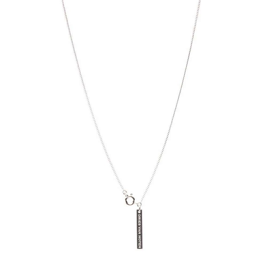 Accessories * | Dries Van Noten Logo Tag Necklace