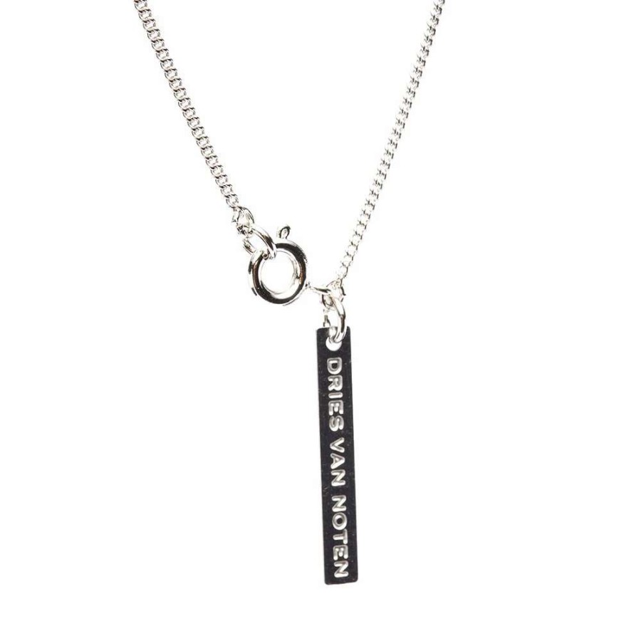 Accessories * | Dries Van Noten Logo Tag Necklace