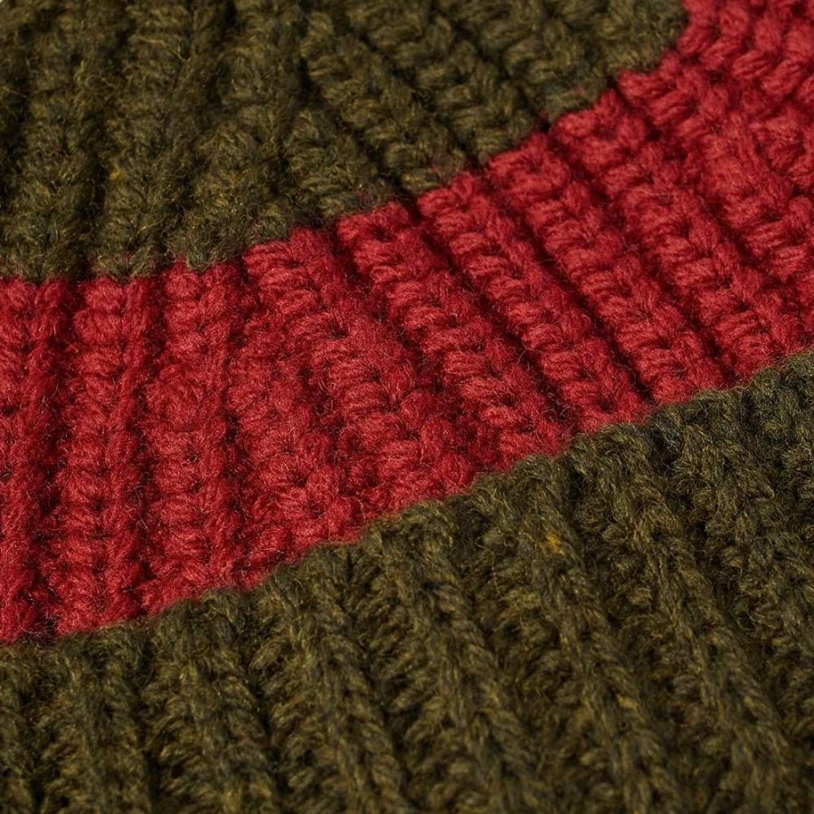 Accessories * | Nigel Cabourn Stripe Pom Pom Beanie