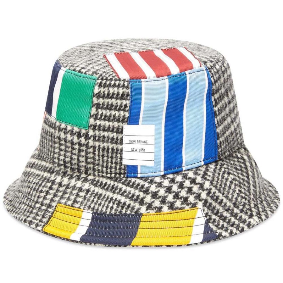 Accessories * | Thom Browne Mixed Panel Bucket Hat