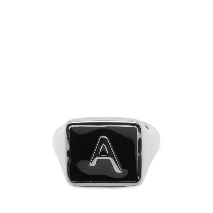 Accessories * | A.P.C. A Plaque Signet Ring