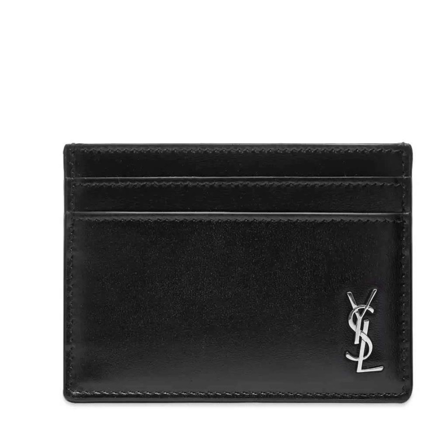 Accessories * | Saint Laurent Tiny Monogram Credit Card Holder