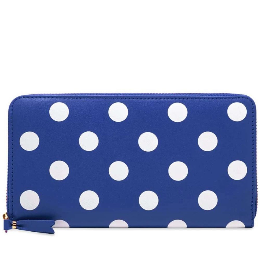 Accessories * | Comme Des Garcons Wallet Comme Des Garcons Sa0111Pd Dots Printed Leather Zip Wallet