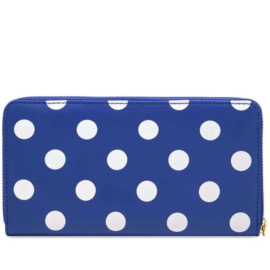 Accessories * | Comme Des Garcons Wallet Comme Des Garcons Sa0111Pd Dots Printed Leather Zip Wallet